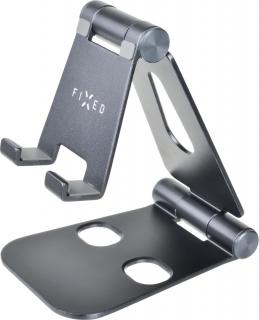 Hliníkový stojánek FIXED Frame Phone na stůl pro mobilní telefony, space gray
