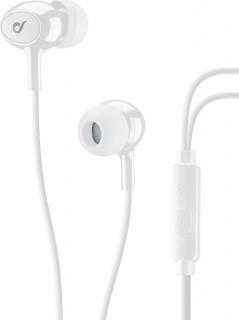 In-ear sluchátka CELLULARLINE ACOUSTIC s mikrofonem, AQL® certifikace, 3,5 mm jack, bílé