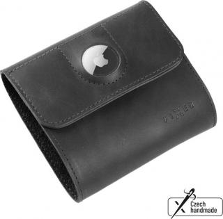 Kožená peněženka FIXED Classic Wallet for AirTag z pravé hovězí kůže, černá