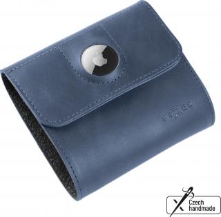 Kožená peněženka FIXED Classic Wallet for AirTag z pravé hovězí kůže, modrá