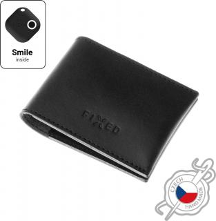 Kožená peněženka FIXED Smile Wallet se smart trackerem FIXED Smile PRO, černá