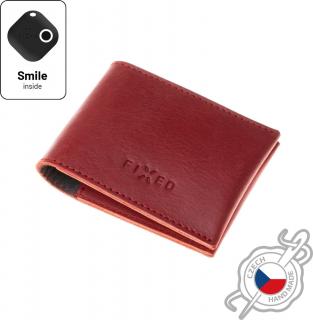 Kožená peněženka FIXED Smile Wallet se smart trackerem FIXED Smile PRO, červená