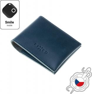 Kožená peněženka FIXED Smile Wallet se smart trackerem FIXED Smile PRO, modrá