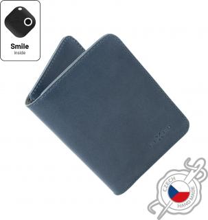 Kožená peněženka FIXED Smile Wallet XL se smart trackerem FIXED Smile PRO, modrá