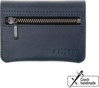 Kožená peněženka FIXED Tripple Wallet z pravé hovězí kůže, modrá
