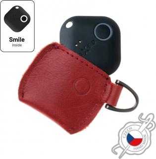 Kožené pouzdro FIXED Smile Case se smart trackerem FIXED Smile Pro, červené