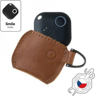 Kožené pouzdro FIXED Smile Case se smart trackerem FIXED Smile Pro, hnědé