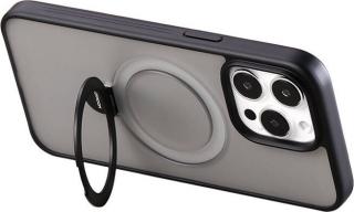 Magnetické MagSafe ochranné pouzdro na telefon s držákem Joyroom JR-BP004 pro iPhone 15 Pro (černé)