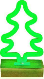 Neonové led světlo s dřevěným stojanem LED TREE zelený FLNW03 Forever Light