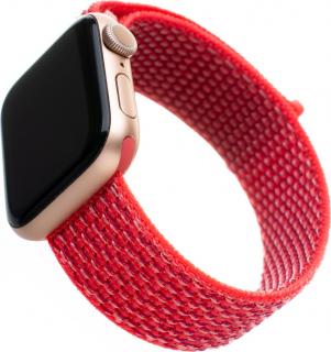 Nylonový řemínek FIXED Nylon Strap pro Apple Watch 42/44/45/49mm, tmavě růžový