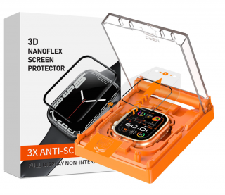 Ochranné sklo 3D NANOFLEX pro Apple Watch 4, 5, 6, SE - 40mm (včetně aplikátoru)