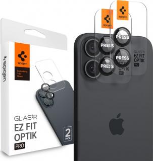 Ochranné sklo na čočku fotoaparátu SPIGEN OPTIK PRO GLAS.TR ”EZ FIT” CAMERA PROTECTOR 2-PACK IPHONE 16 / 16 PLUS BLACK