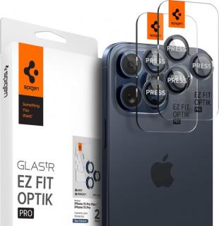 Ochranné sklo na čočky fotoaparátu SPIGEN OPTIK.TR ”EZ FIT” CAMERA PROTECTOR 2-PACK IPHONE 14 PRO / 14 PRO MAX / 15 PRO / 15 PRO MAX BLUE TITANIUM