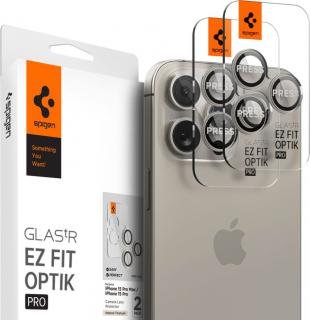 Ochranné sklo na čočky fotoaparátu SPIGEN OPTIK.TR ”EZ FIT” CAMERA PROTECTOR 2-PACK IPHONE 14 PRO / 14 PRO MAX / 15 PRO / 15 PRO MAX NATURAL TITANIUM
