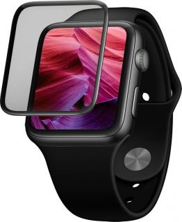 Ochranné tvrzené sklo FIXED 3D Full-Cover pro Apple Watch 44mm s aplikátorem, s lepením přes celý displej, černé