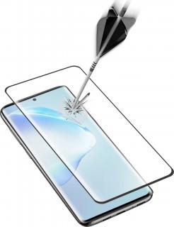 Ochranné zaoblené tvrzené sklo pro celý displej Cellularline Impact Glass pro Samsung Galaxy S20+, černé