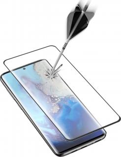 Ochranné zaoblené tvrzené sklo pro celý displej Cellularline Impact Glass pro Samsung Galaxy S20, černé