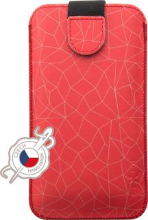 Pouzdro FIXED Soft Slim se zavíráním, PU materiálu, velikost 6XL+, motiv Red Mesh