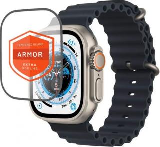Prémiové ochranné tvrzené sklo FIXED Armor s aplikátorem pro Apple Watch Ultra 49mm/Ultra 2 49mm, černé