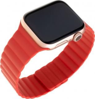 Silikonový řemínek FIXED Magnetic Strap s magnetickým zapínáním pro Apple Watch 38/40/41mm, červený