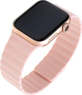 Silikonový řemínek FIXED Magnetic Strap s magnetickým zapínáním pro Apple Watch 42/44/45/49mm, růžový