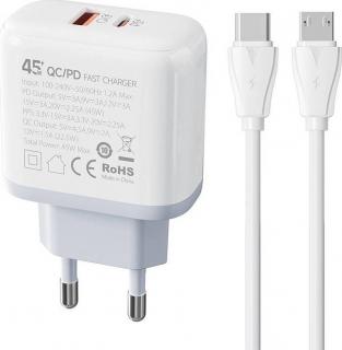 Síťová nabíječka LDNIO A2526C USB, USB-C 45W Wall + kabel MicroUSB