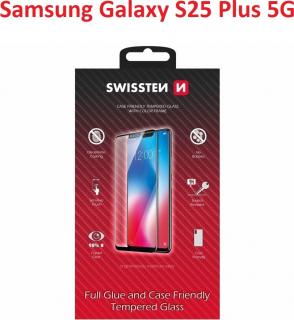 SKLO SWISSTEN FULL GLUE, COLOR FRAME, CASE FRIENDLY PRO SAMSUNG S936B GALAXY S25 PLUS 5G ČERNÉ