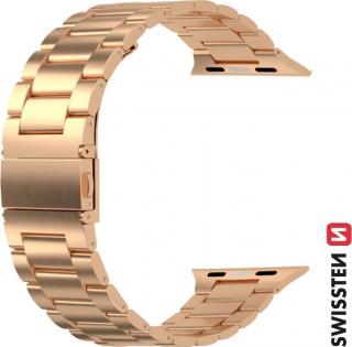 SWISSTEN ŘEMÍNEK PRO APPLE WATCH KOVOVÝ 38 / 40 / 41 mm RŮŽOVO ZLATÝ