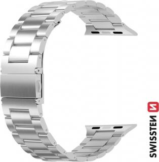 SWISSTEN ŘEMÍNEK PRO APPLE WATCH KOVOVÝ 38 / 40 / 41 mm STŘÍBRNÝ