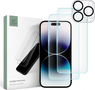 Tvrzené sklo na displej a čočku fotoaparátu TECH-PROTECT SUPREME SET IPHONE 14 PRO MAX CLEAR