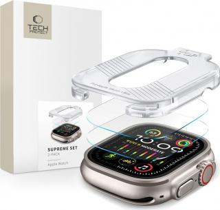 Tvrzené sklo s aplikátorem TECH-PROTECT SUPREME SET 2-PACK APPLE WATCH ULTRA 1 / 2 (49 MM) CLEAR