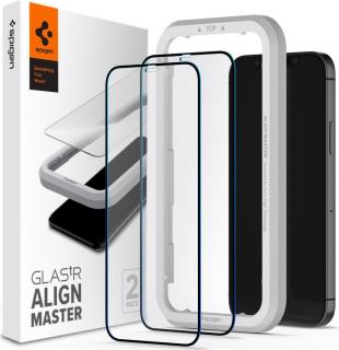 Tvrzené sklo SPIGEN ALM GLASS FC 2-PACK IPHONE 12 / 12 PRO BLACK