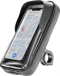 Univerzální držák mobilního telefonu Cellularline Rider Shield na řídítka  pro motorku i kolo, voděodolný, do vel. 6,7 ,
