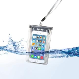 Univerzální voděodolné pouzdro CELLY Splash Bag pro telefony 5,7  , bílé