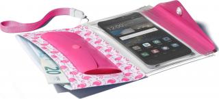 Voděodolné pouzdro s peněženkou Cellularline Voyager Pochette pro telefony do velikosti 5,2 , růžové