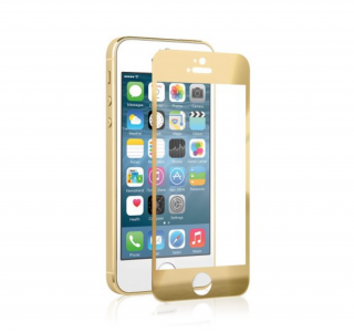 Zrcadlové tvrzené sklo Mirrori (přední + zadní) pro iPhone 5/5S/SE Barva: Zlatý