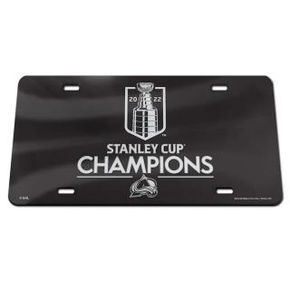 Cedule Colorado Avalanche 2022 Stanley Cup Champions Acrylic Laser-Cut Trophy License Plate