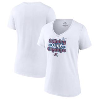 Dámské tričko Colorado Avalanche 2022 Stanley Cup Champions Saucer Pass V-Neck Velikost: M