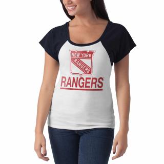 Dámské tričko New York Rangers Big Time Slim Fit Raglan T-Shirt Velikost: L