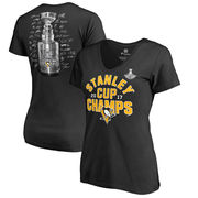 Dámské tričko Pittsburgh Penguins Fanatics Branded 2017 Stanley Cup Champions Shootout V-Neck T-Shirt - Black Velikost: XXL