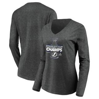 Dámské tričko Tampa Bay Lightning 2020 Stanley Cup Champions Locker Room Laser Shot V-Neck dlouhý rukáv Velikost: XL