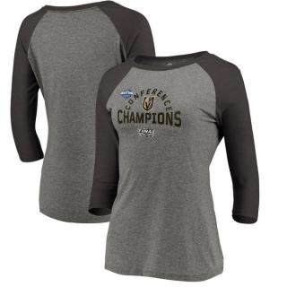 Dámské Tričko Vegas Golden Knights 2018 Western Conference Champions Boarding Tri-Blend Raglan 3/4 Sleeve Velikost: L