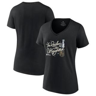 Dámské tričko Vegas Golden Knights 2023 Stanley Cup Champions Celebration V-Neck Velikost: S