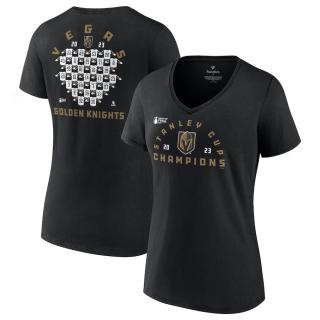 Dámské tričko Vegas Golden Knights 2023 Stanley Cup Champions Jersey Roster V-Neck Velikost: L