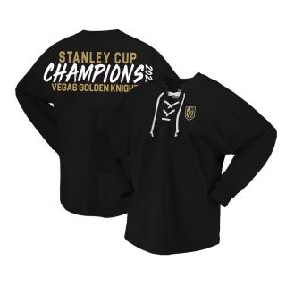 Dámské tričko Vegas Golden Knights 2023 Stanley Cup Champions Lace-Up V-Neck Long Sleeve Velikost: L