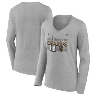 Dámské tričko Vegas Golden Knights 2023 Stanley Cup Champions Locker Room Long Sleeve V-Neck Velikost: L
