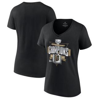 Dámské tričko Vegas Golden Knights 2023 Stanley Cup Champions Neutral Zone V-Neck Velikost: L