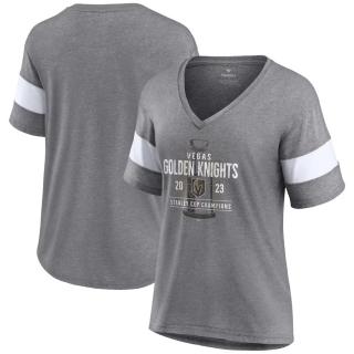 Dámské tričko Vegas Golden Knights 2023 Stanley Cup Champions Shootout Tri-Blend V-Neck Velikost: L