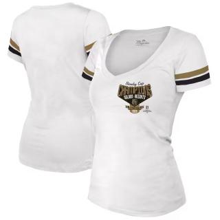 Dámské tričko Vegas Golden Knights 2023 Stanley Cup Champions Striped V-Neck Velikost: L