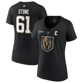 Dámské tričko Vegas Golden Knights Mark Stone 2023 Stanley Cup Champions Authentic Stack Player Name & Number V-Neck Velikost: L